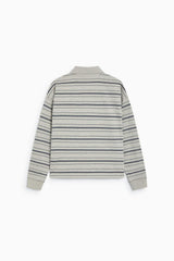 Ona Woman Polo Black Iris Stripe