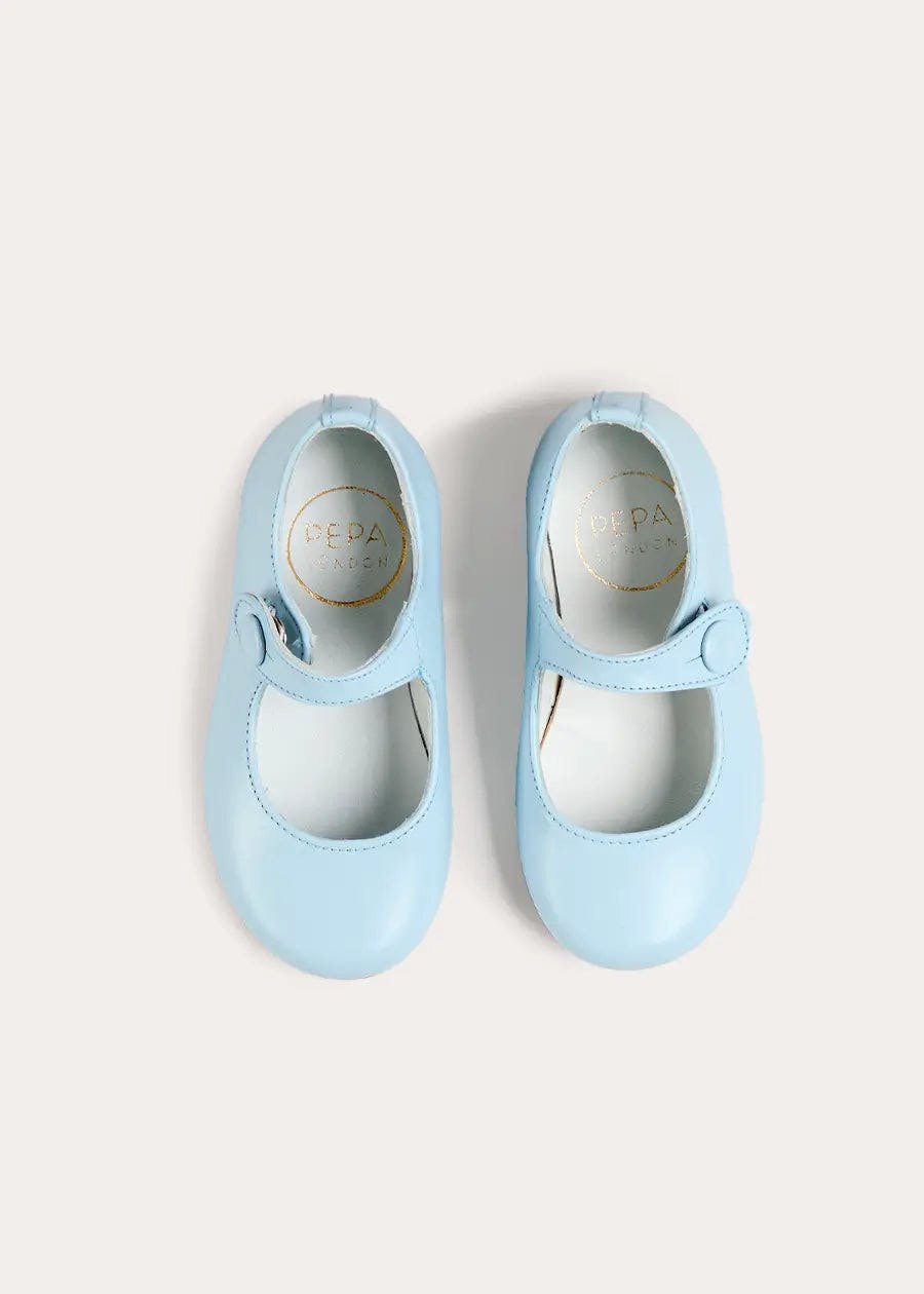 Leather Mary Jane Shoes in Sky Blue (24-35EU)