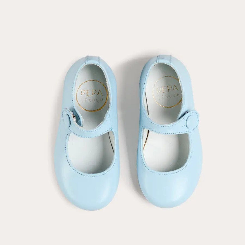 Leather Mary Jane Shoes in Sky Blue (24-35EU)