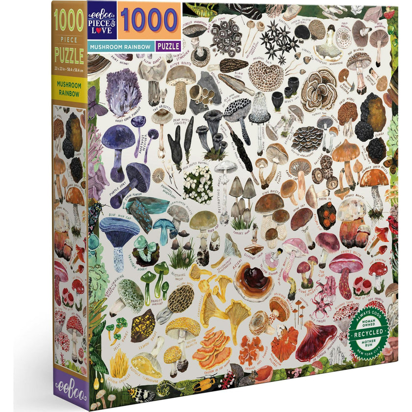 Piece and Love Mushroom Rainbow 1000 Piece Jigsaw Puzzle