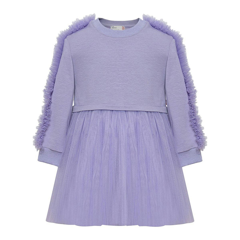 Lilac Poppy Sweatshirt Tutu Dress