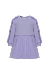 Lilac Poppy Sweatshirt Tutu Dress