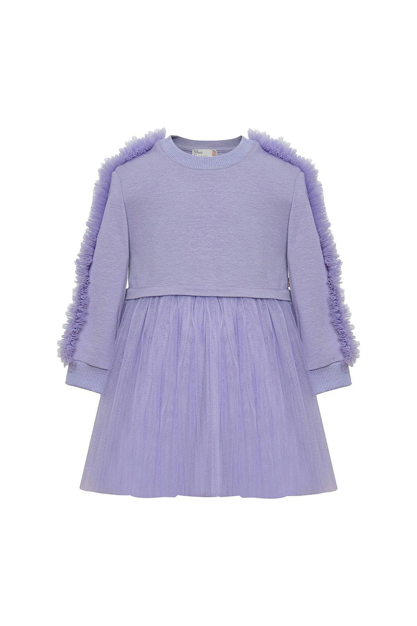Lilac Poppy Sweatshirt Tutu Dress