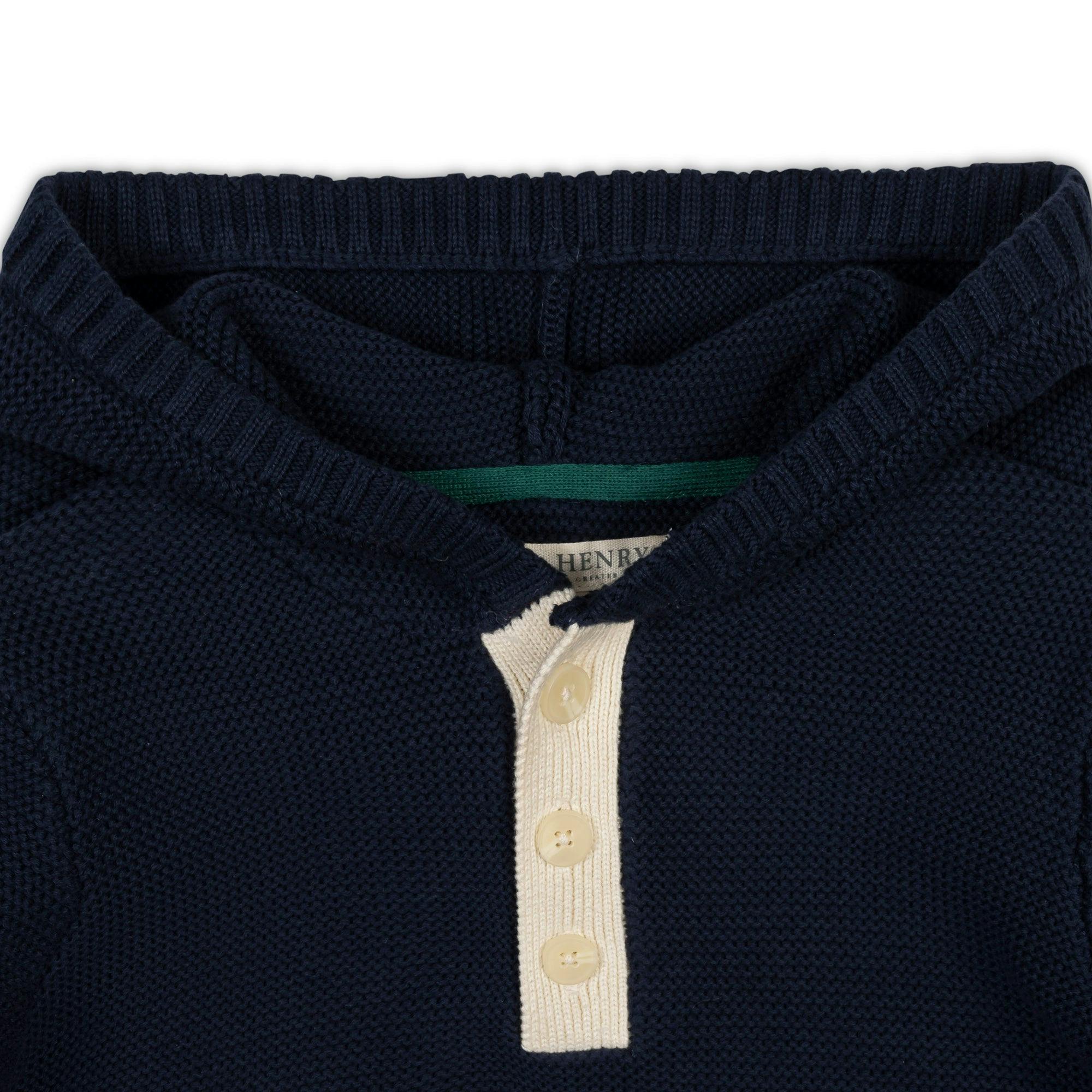 Organic Henley Sweater Hoodie