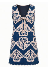 Victoria Navy Sea Wall Mini Dress