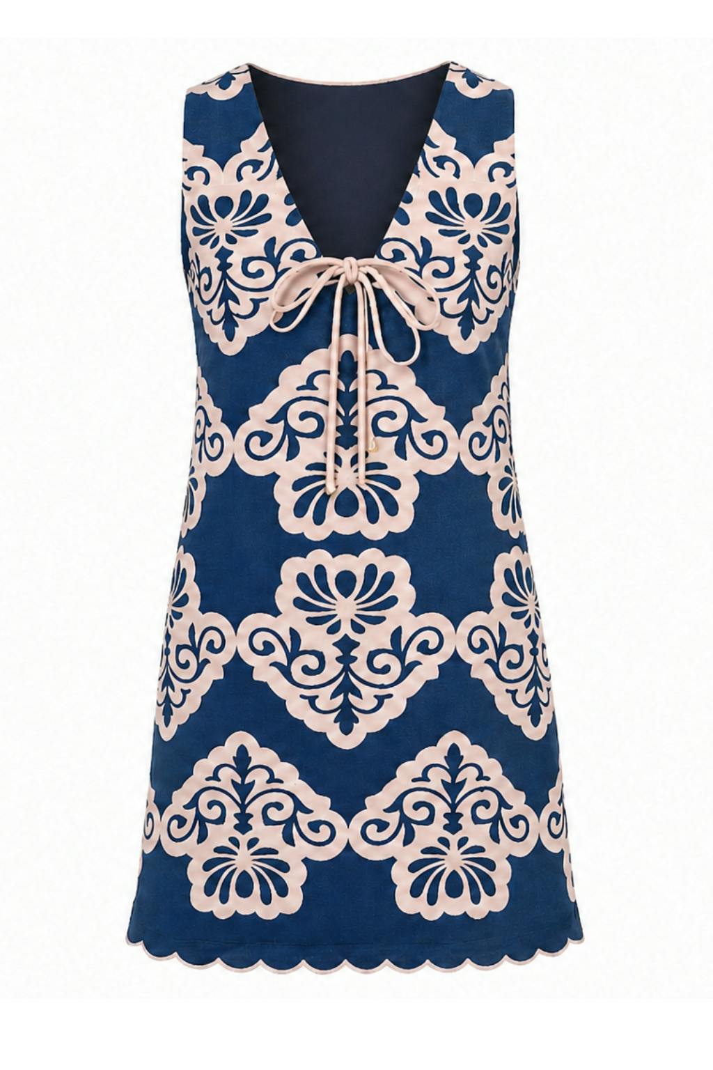 Victoria Navy Sea Wall Mini Dress