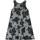 Black Flower Neoprene Apron Dress