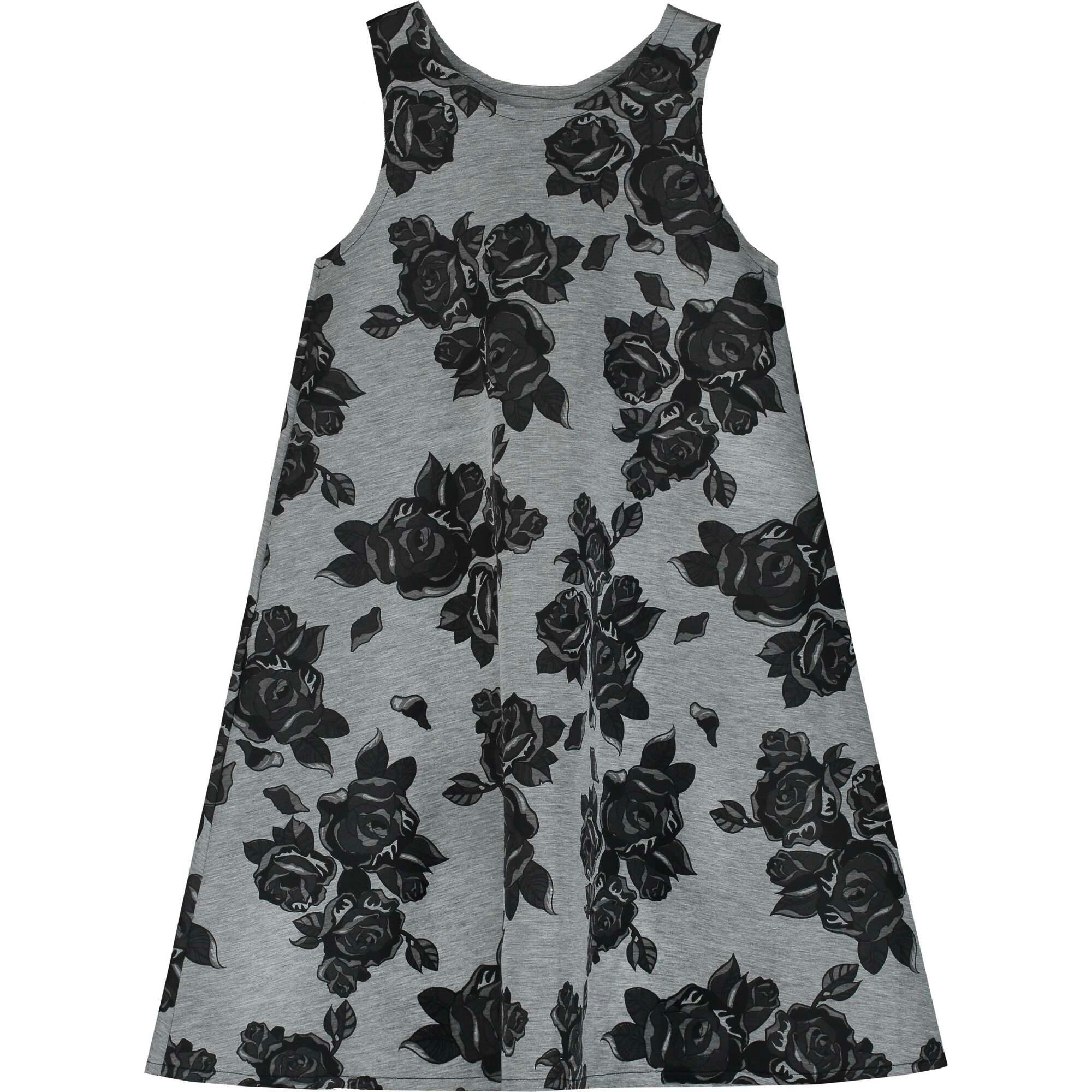 Black Flower Neoprene Apron Dress