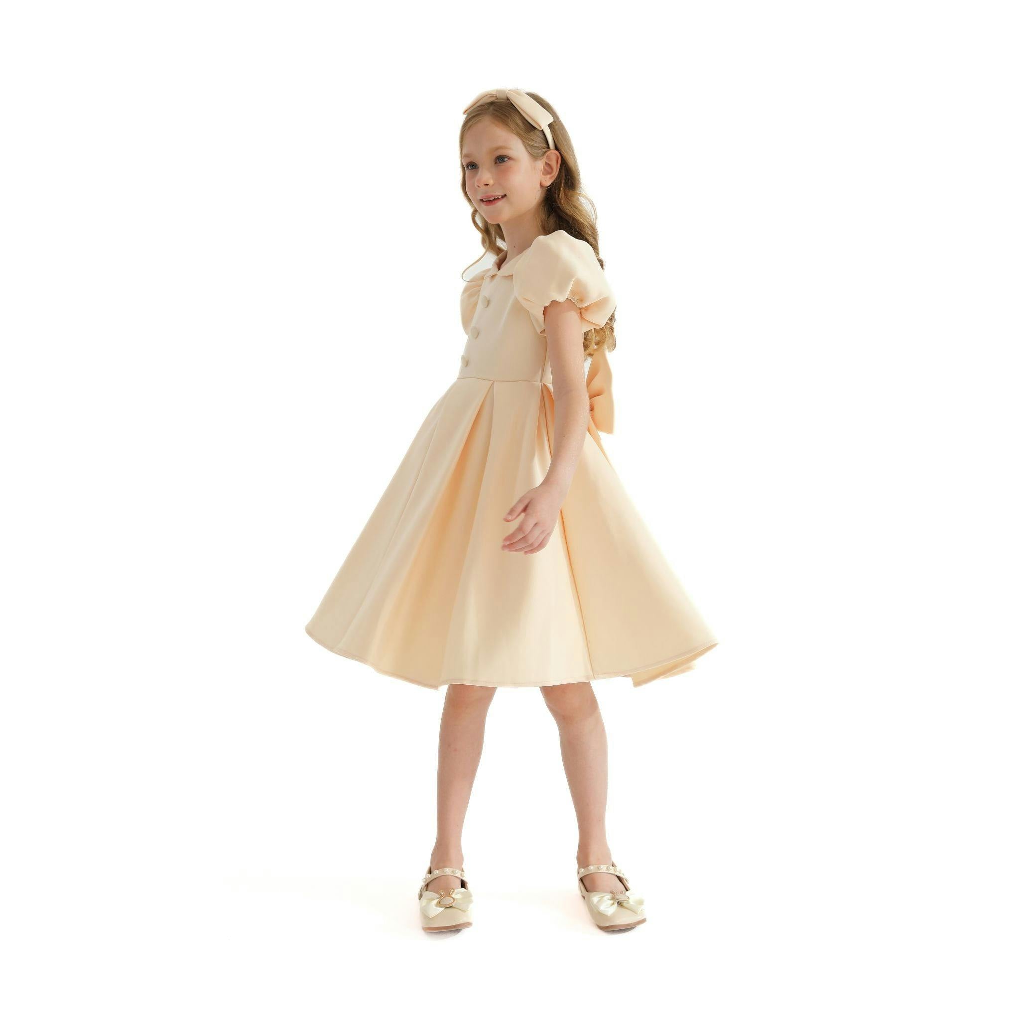 Champagne Barrymore Teacup Button Dress