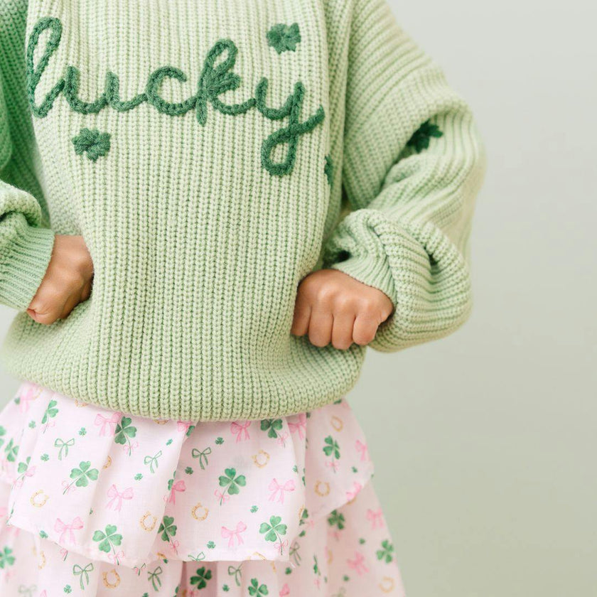 Lucky Shamrock St. Patrick's Day Knit Sweater