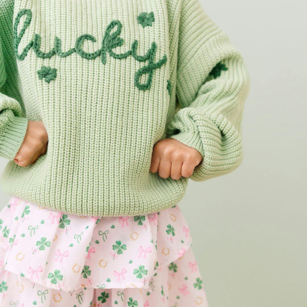 Lucky Shamrock St. Patrick's Day Knit Sweater