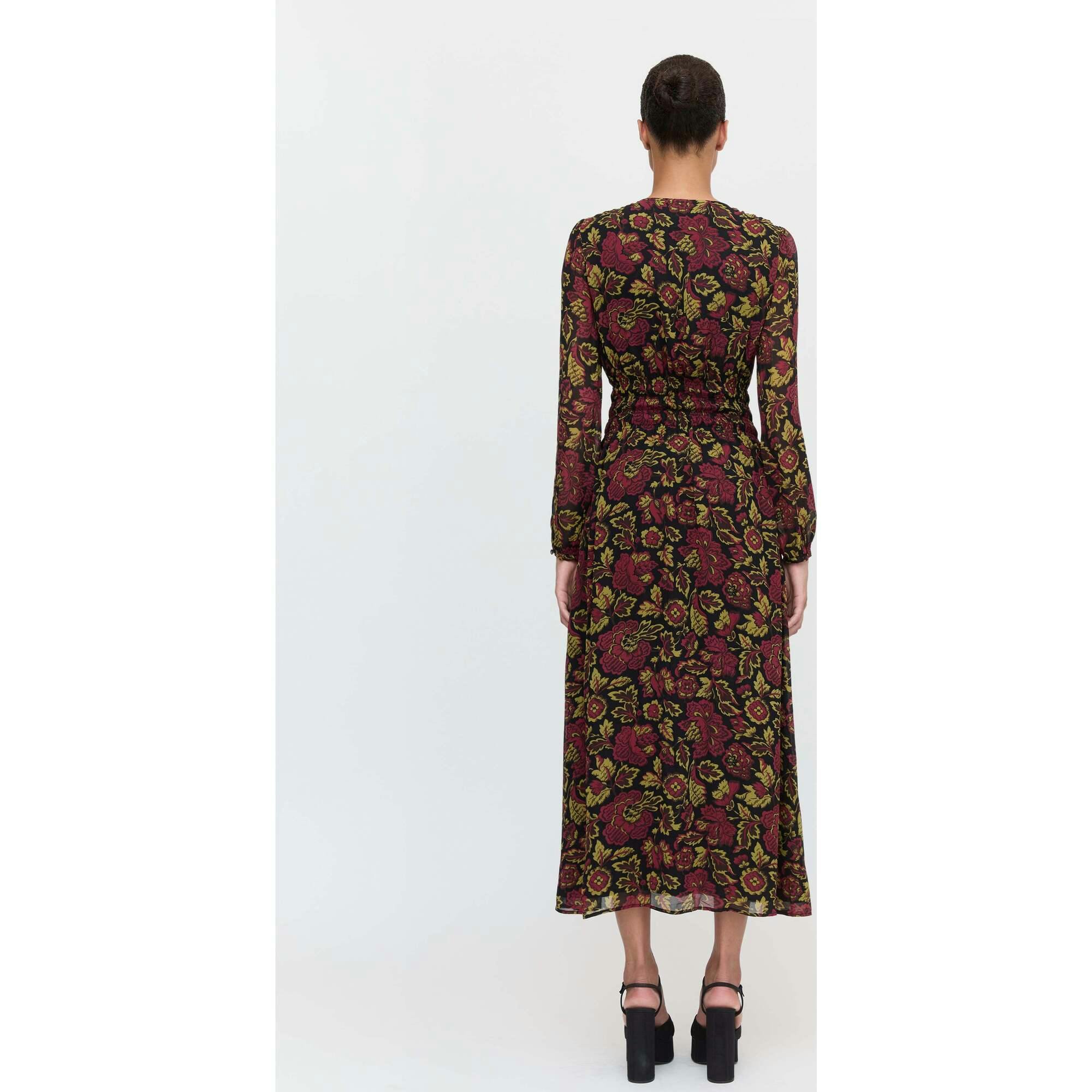 The Rosely Dress - Black Palampore Floral
