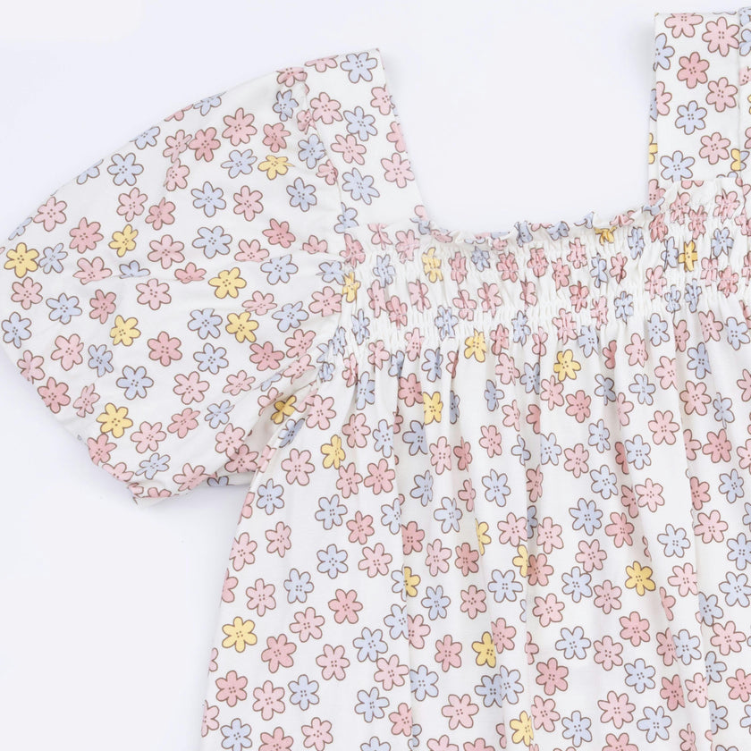 Sarah Floral - Puff Sleeve Baby Doll Dress and Bloomer