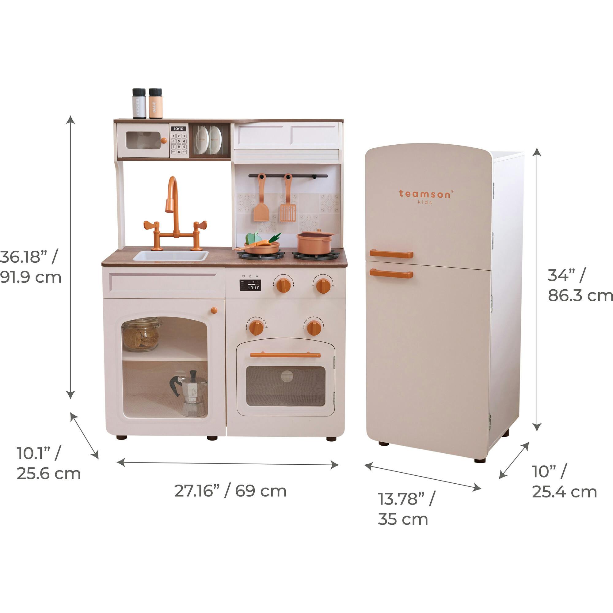 Teamson Kids Little Chef Normandy Wooden Play Kitchen with 14 Accessories