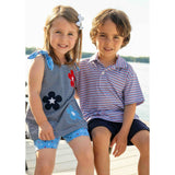 Stripe Knit Short Set With Flowers & Stars