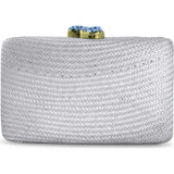Women's Jen Straw Turquoise Stone Clutch Bag