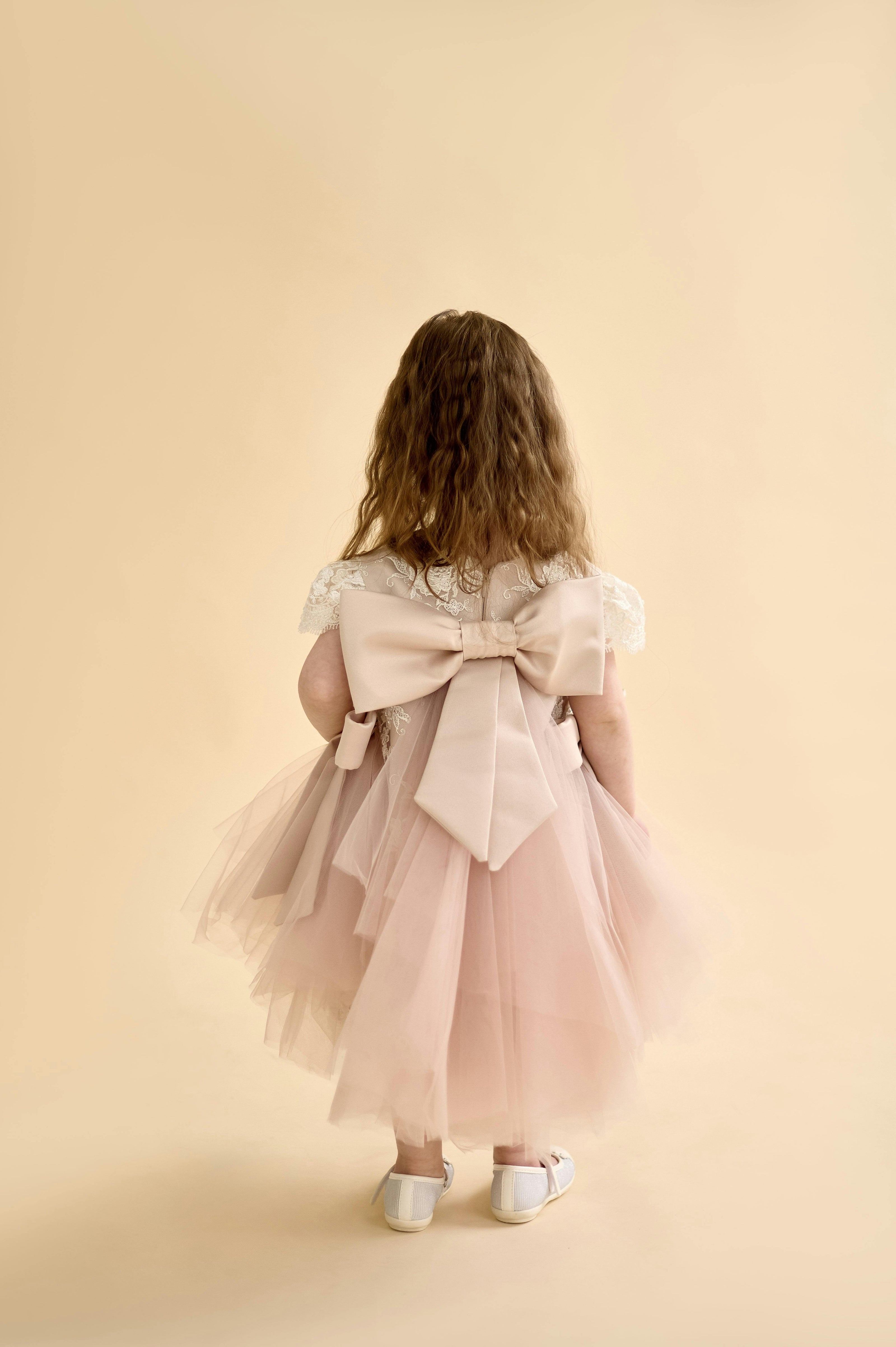 Premium French Lace Haute Couture Powder Pink Dress
