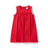 Baby Pleated Ponte Dress, red