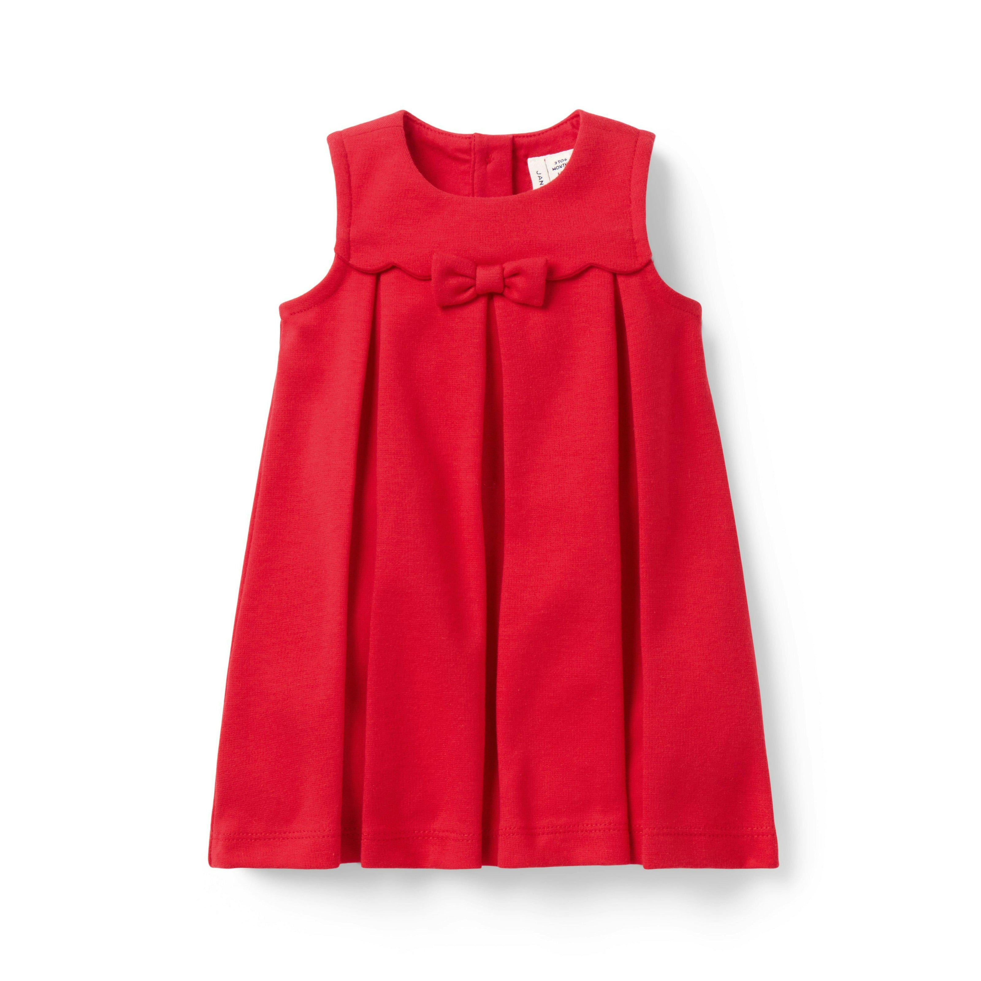 Baby Pleated Ponte Dress, red