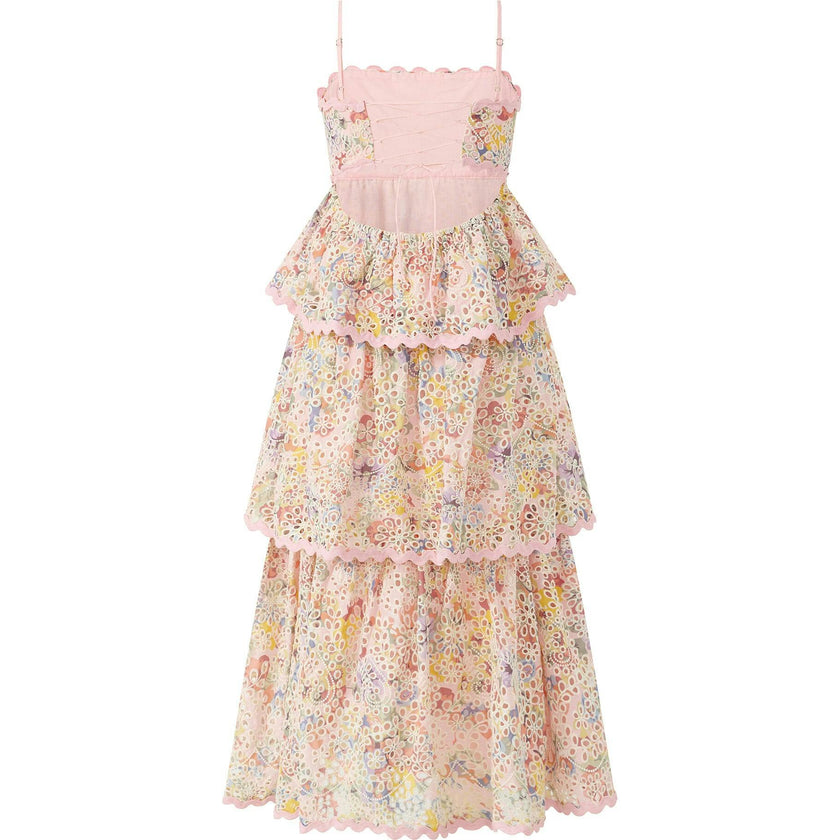Alanna Frill Embroidered Maxi Dress