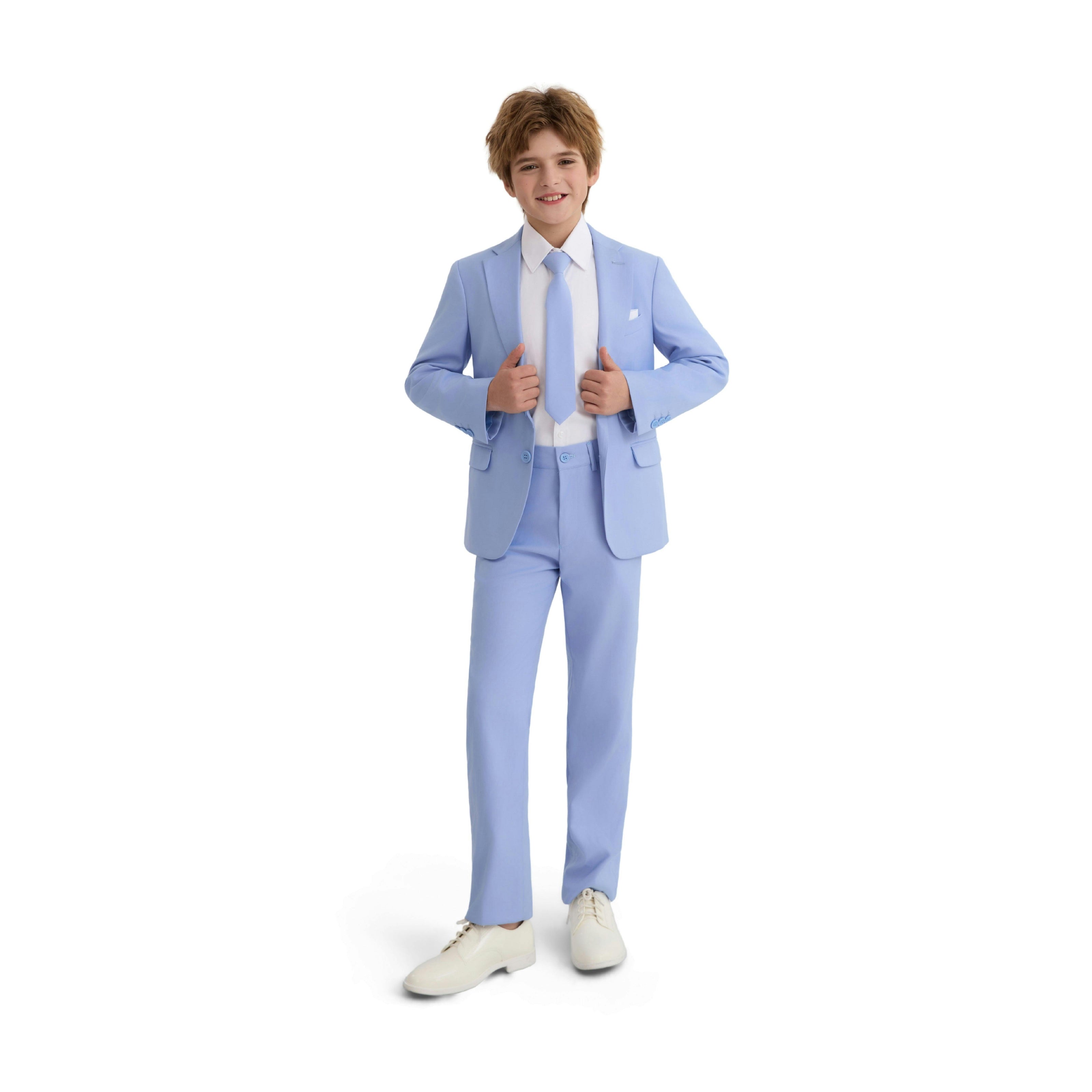 Light Blue Four-Piece Tailored Suit Set