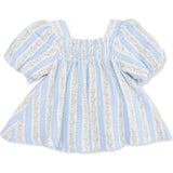 Odalys Floral Stripe - Puff Sleeve Dress with Bloomer