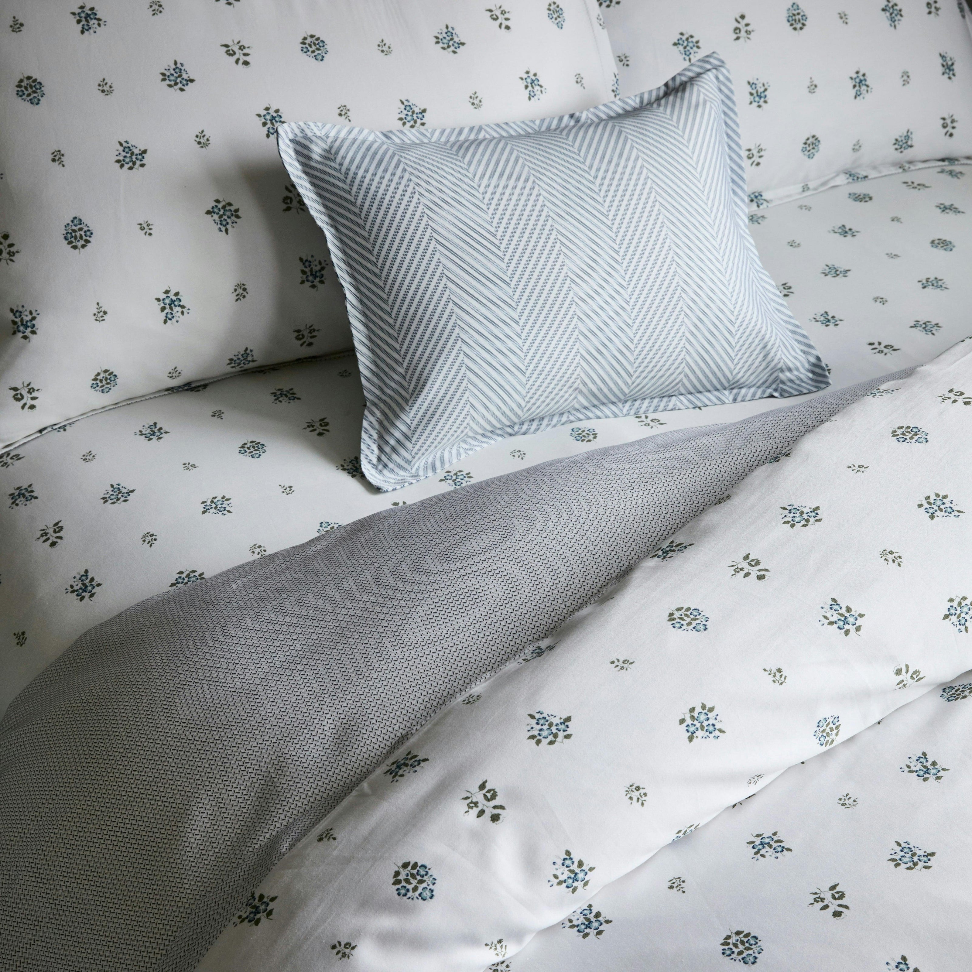 Feuille Bluer Linen Duvet Set