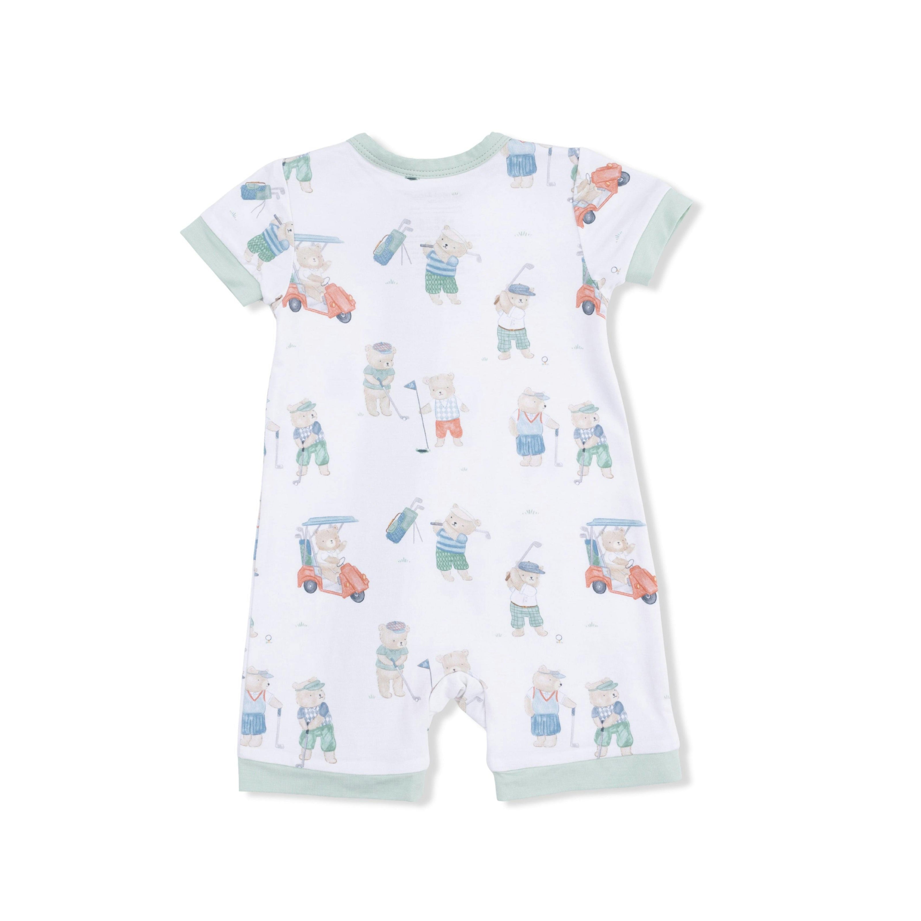 Golfing Teddy Bears - Shortie 2 Way Zipper Romper