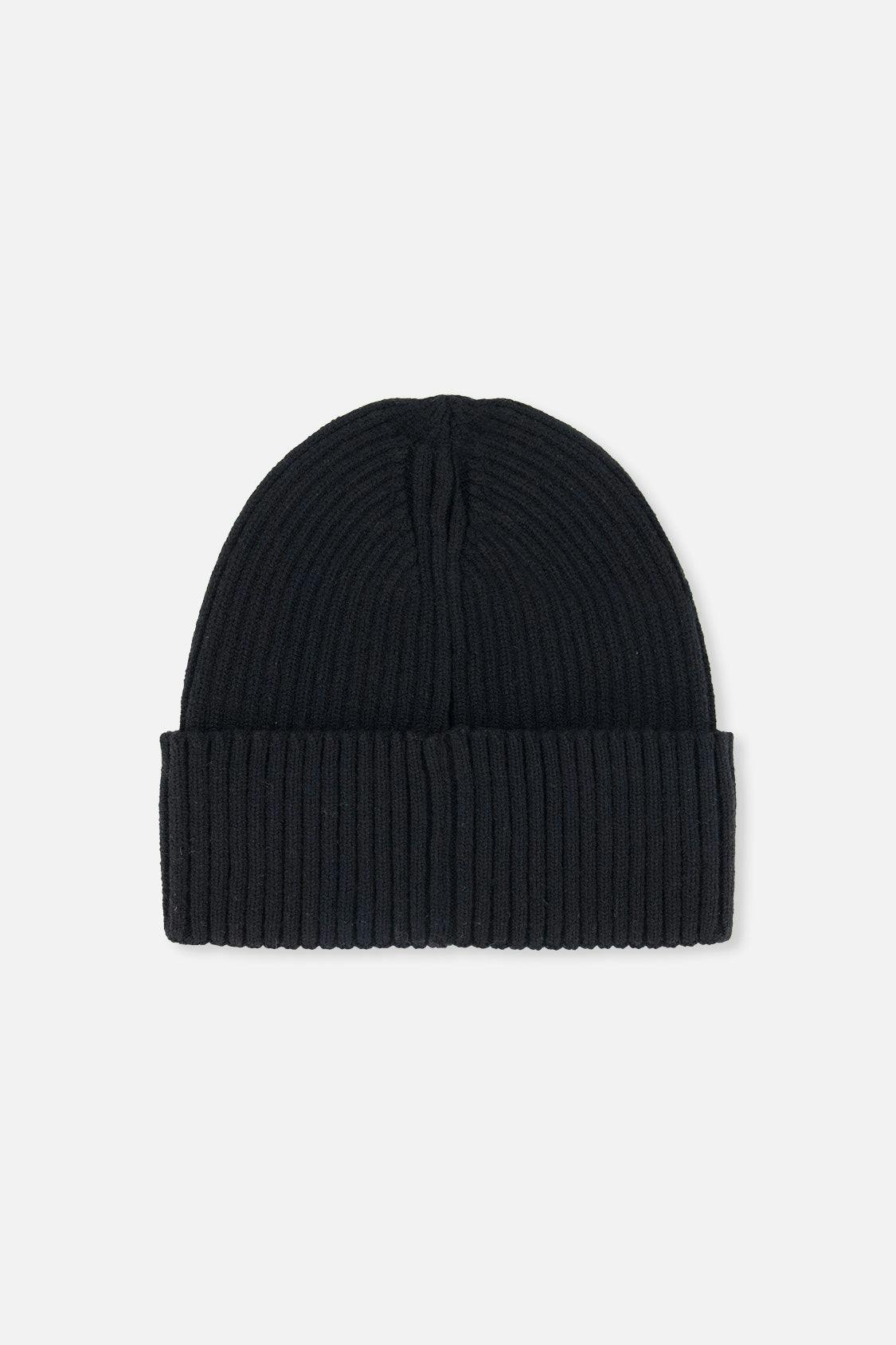 Ribbed Knit Hat Black
