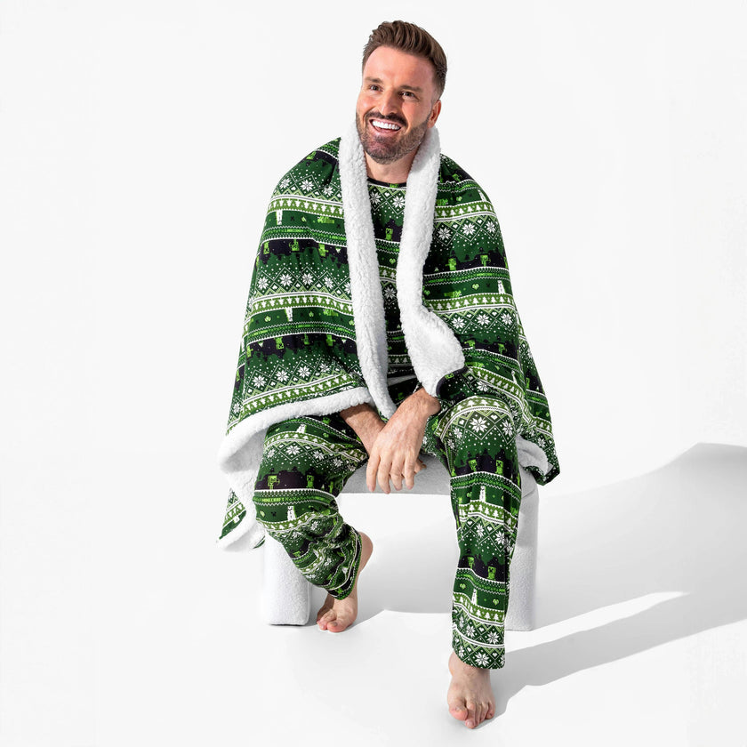 Minecraft: Creeper Holiday Bamboo Men's Pajama Set