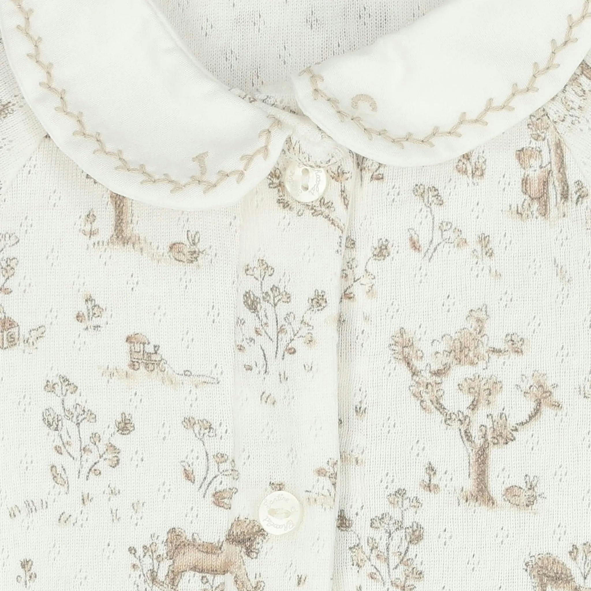 TARTINE ET CHOCOLAT Toile de Jouy Pajamas - Nacre