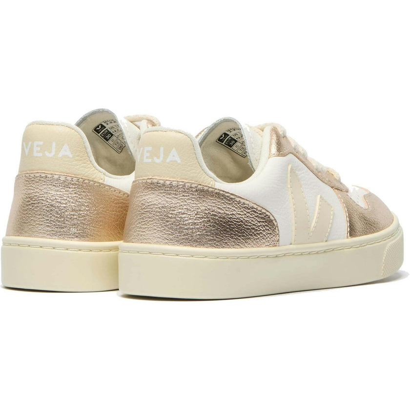 VEJA V-10 Leather Laces Sneakers - Golden