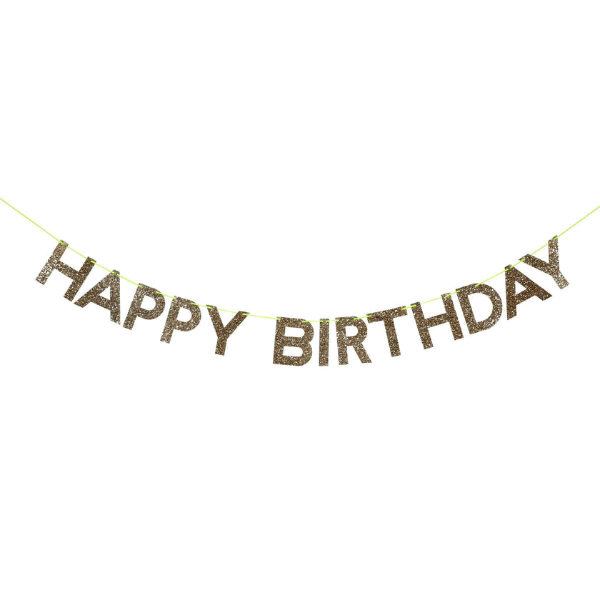 Gold Happy Birthday Garland