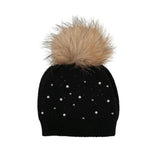 Pearl Studded Wool Hat (Snap On Pom Sold Separately)