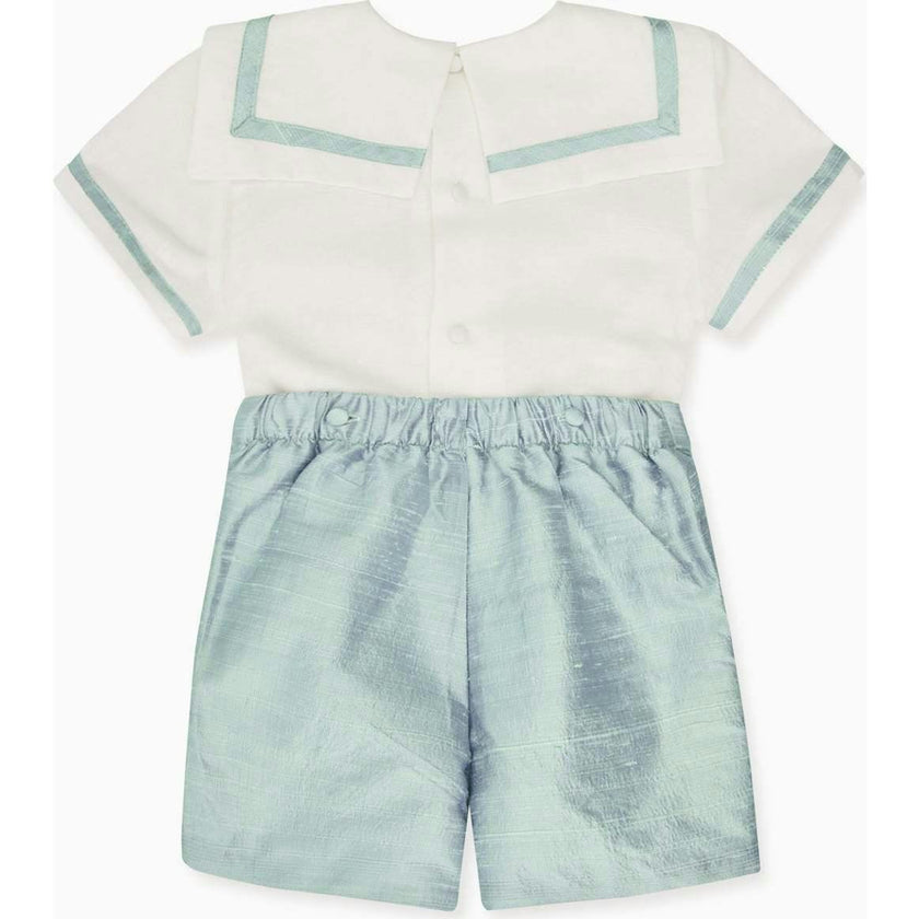 Sage Green Lirio Ceremony Silk Baby Boy Set