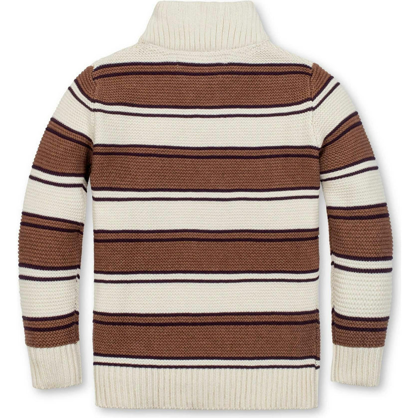 Organic Mock Neck Stripe Sweater