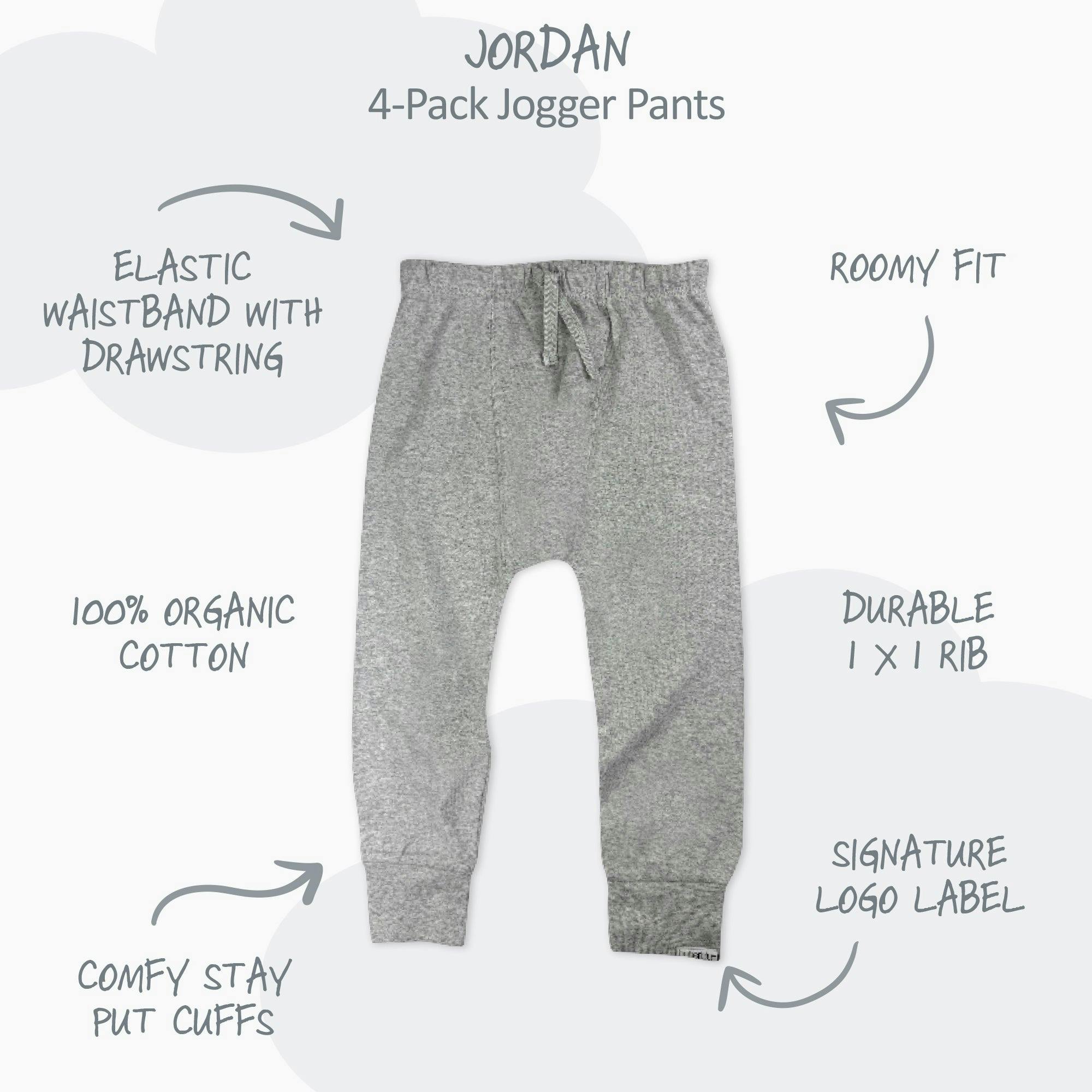 JORDAN 8-Pack Jogger Baby & Toddler Pants