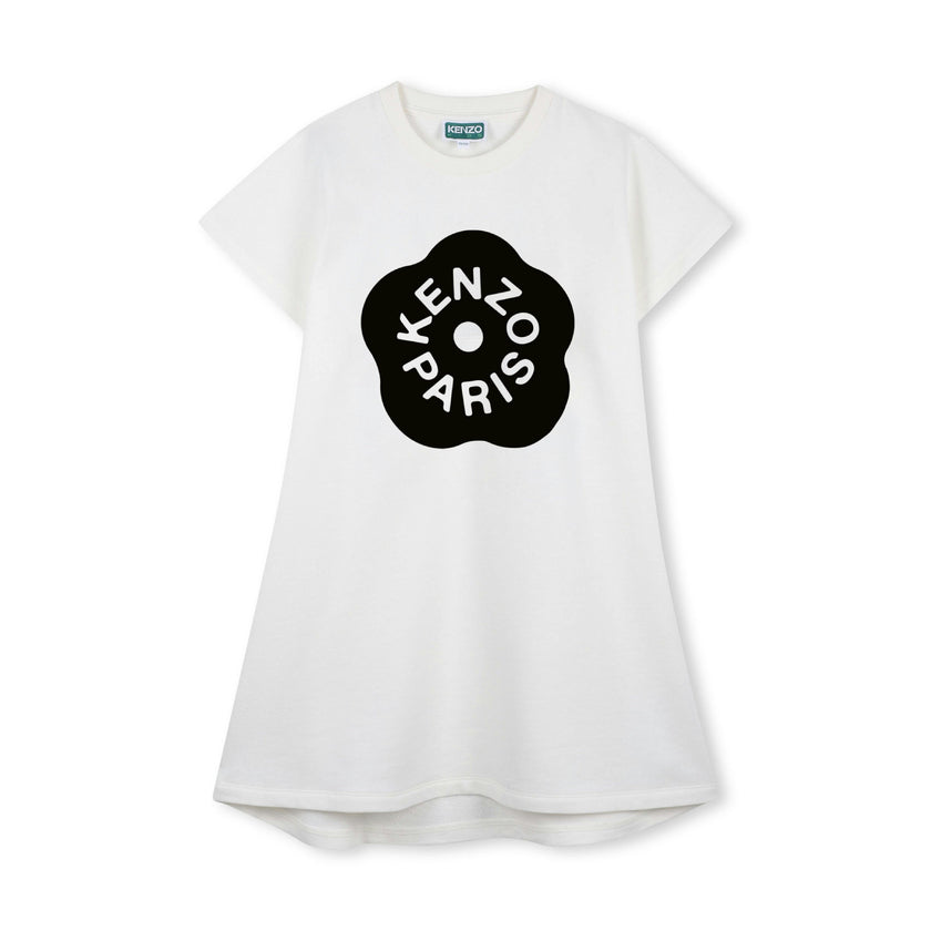 White Kenzo Logo Dress