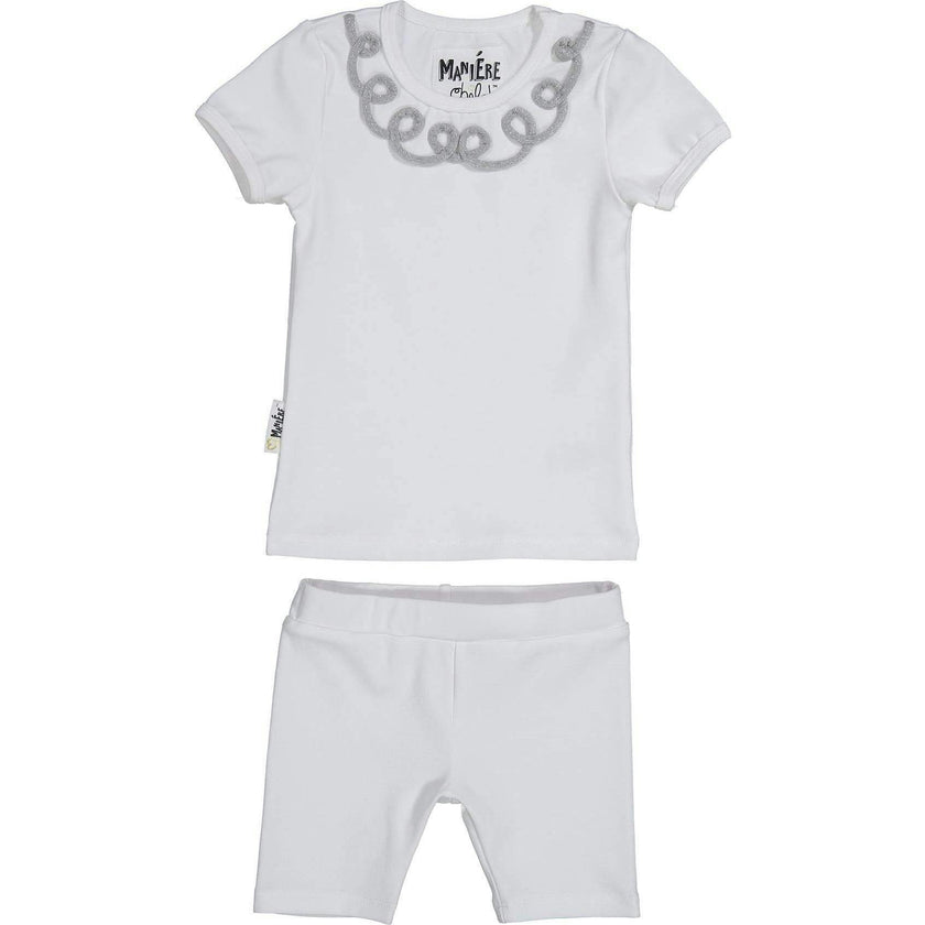 Soutache Design 2-Piece Top & Short Set
