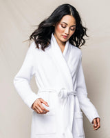 Women's Pima Ophelia Robe in White Jacquard