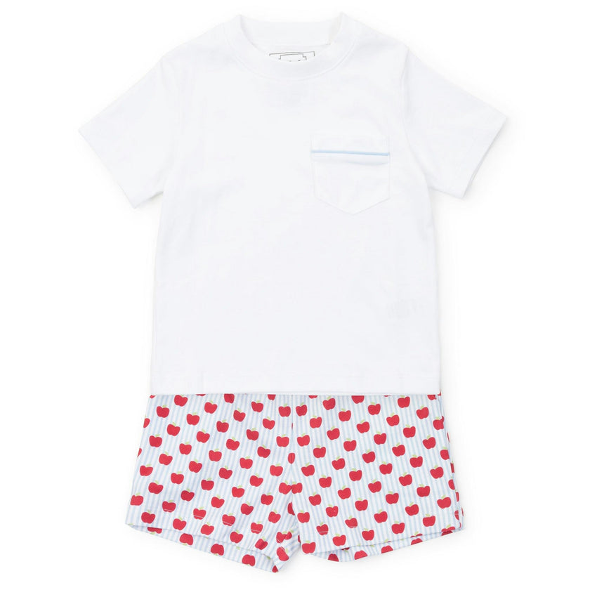 Walker Boys' Short Set - Schoolhouse Apples Blue