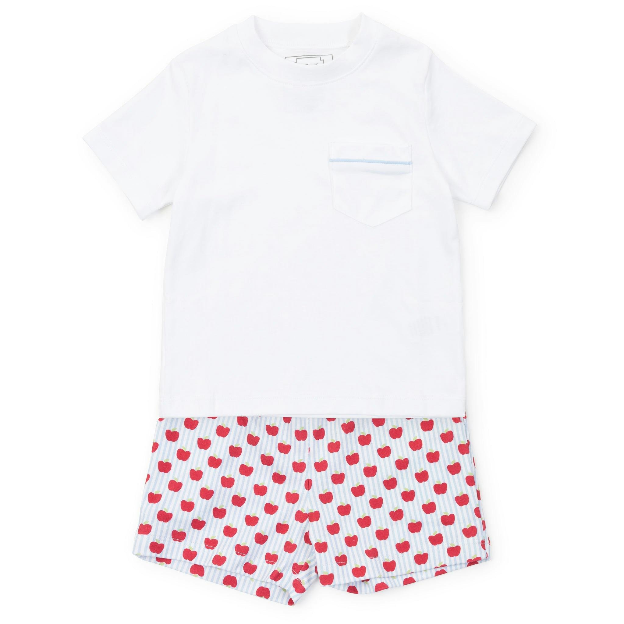 Walker Boys' Short Set - Schoolhouse Apples Blue