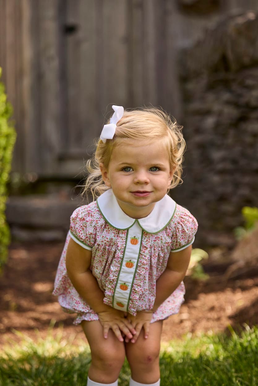 Ruffled Sally Bloomer Set - Pumpkins
