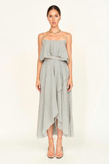 Clare Ruffle Top in Dune Stripe