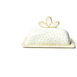Deco Gold Scallop Knob Butter Dish