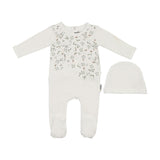 Assymetrical Leaves Footie and Beanie Set