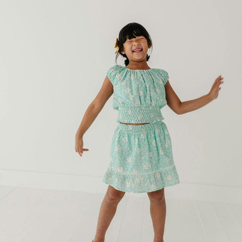 Smocked Eyelet Skirt