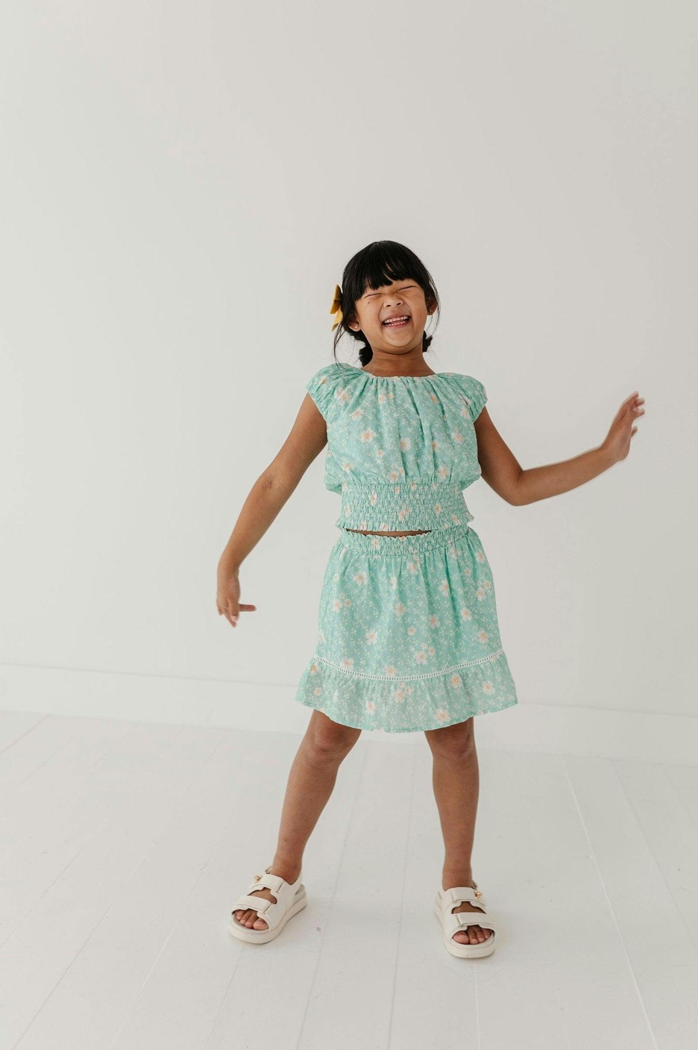 Smocked Eyelet Skirt