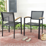 Kaelan Stackable Patio Chair With Contrast Arm Rests