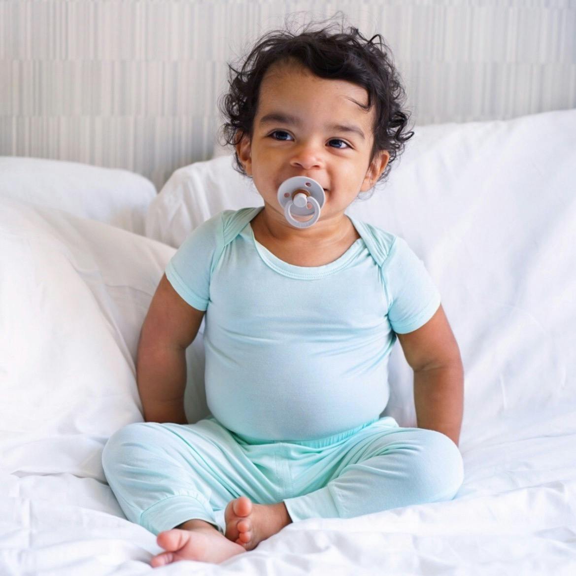 Mint Solid Bamboo Baby Jogger Set